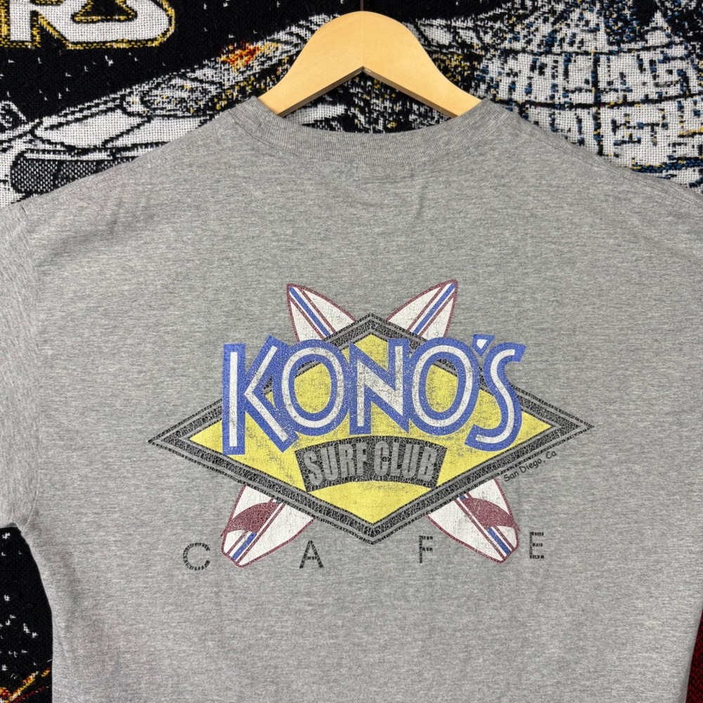 Port and Company Konos Surf Club Cafe San Diego Graphic T-Shirt Gray Large